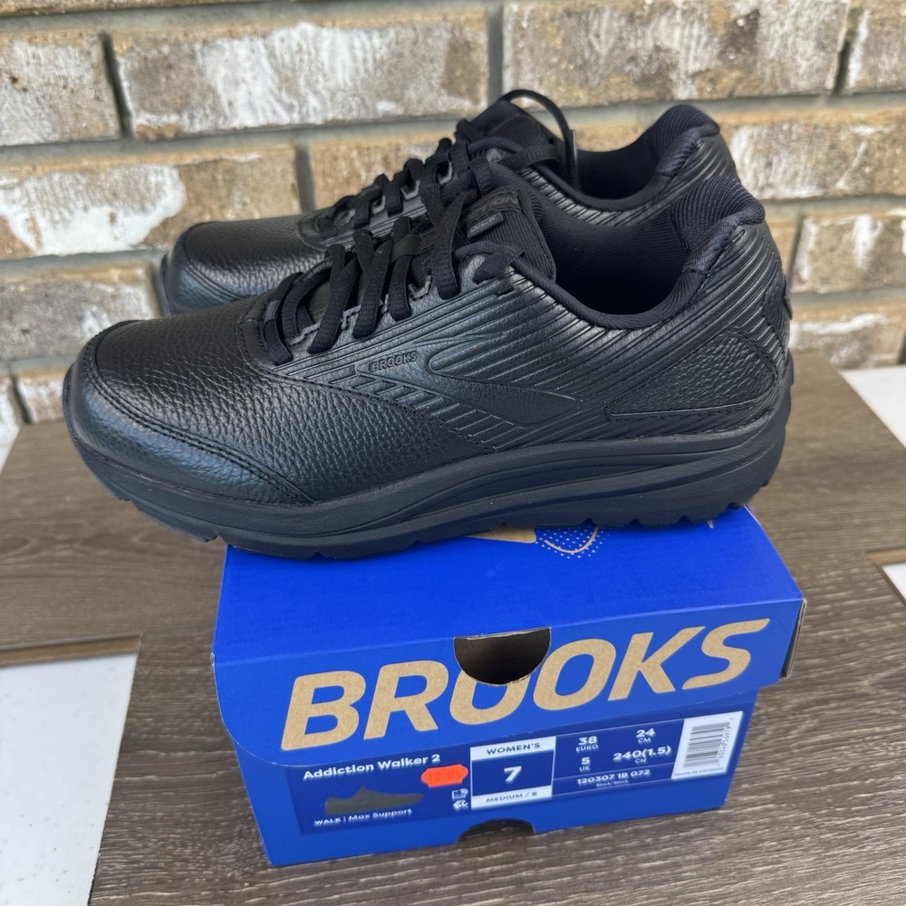 Brooks Addiction Walker 2 Shoes Black Walking Sneakers Women's Sz 7B